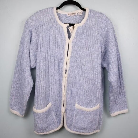 Sweaters - Bramble Lane blue button up knit cardigan-M